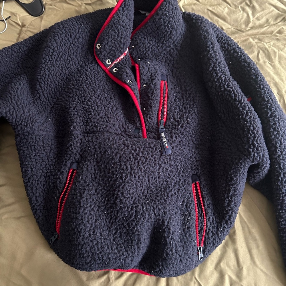 Tommy Hilfiger Navy and Red Teddy Jacket